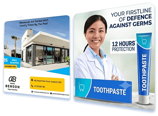 Real Estate and Toothpaste Advertisement Designs