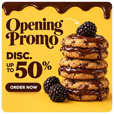 Chocolate cookies opening promo