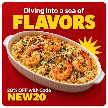 Creamy baked seafood prawn risotto