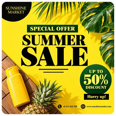 Summer sale sunscreen and pineapple