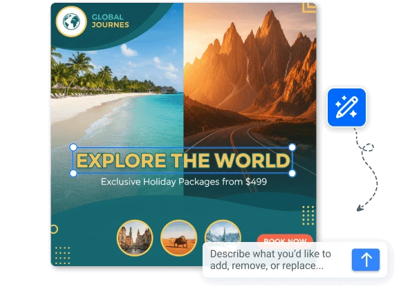 AI travel banner design editor