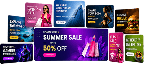 Creative promotional banner design collection