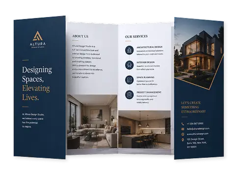 Altura design studio architecture interior gatefold brochure