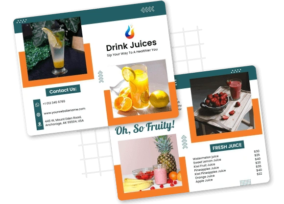 Fresh juice brochure design mockup