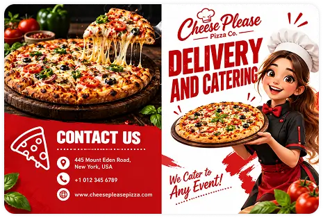 Cheese Please Pizza Co delivery and catering brochure