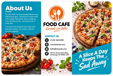 Food cafe pizza restaurant trifold brochure