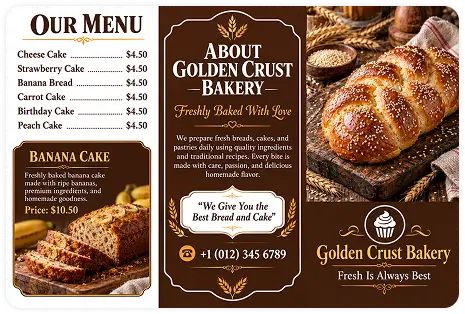 Golden Crust bakery fresh baked goods brochure