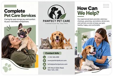Pawfect pet care veterinary services brochure