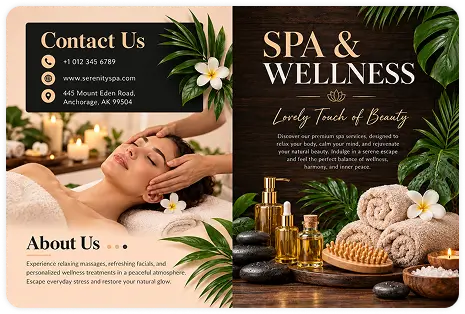 Serenity spa and wellness massage brochure