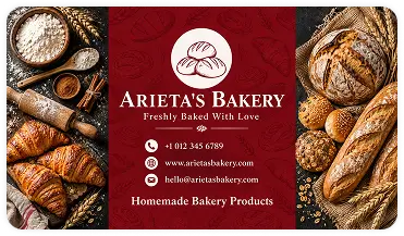 Arieta bakery fresh bread business card