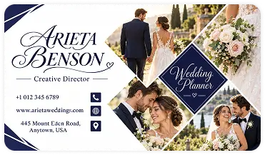 Arieta Benson wedding planner business card