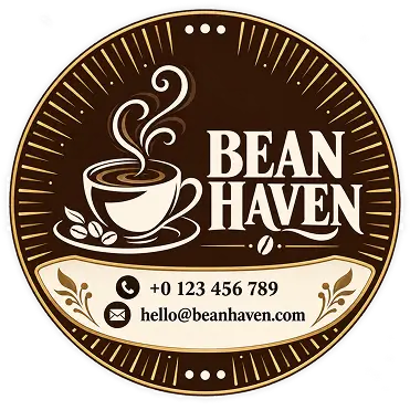 Bean Haven coffee shop round card