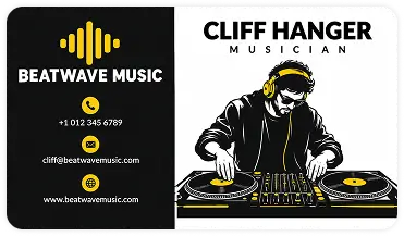 Beatwave music DJ business card