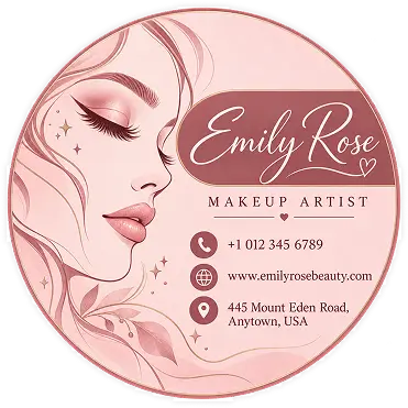 Emily Rose makeup artist round card