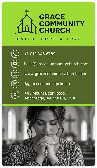 Grace Community Church contact business card
