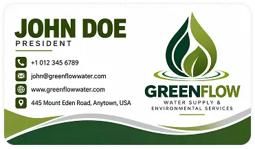 Greenflow water supply business card