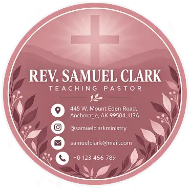 Samuel Clark pastor round card