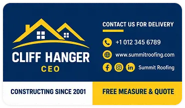 Summit roofing CEO business card