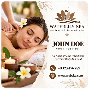 Waterlily spa massage business card