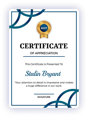 Completion and achievement certificate designs