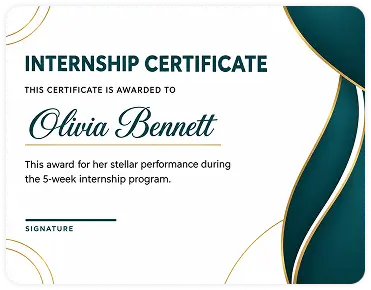 Internship Certificate for Olivia Bennett