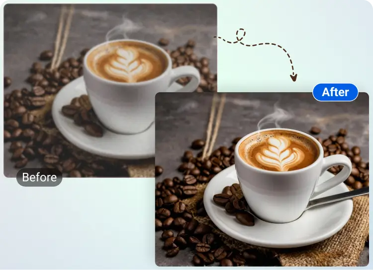 Coffee retouch before after