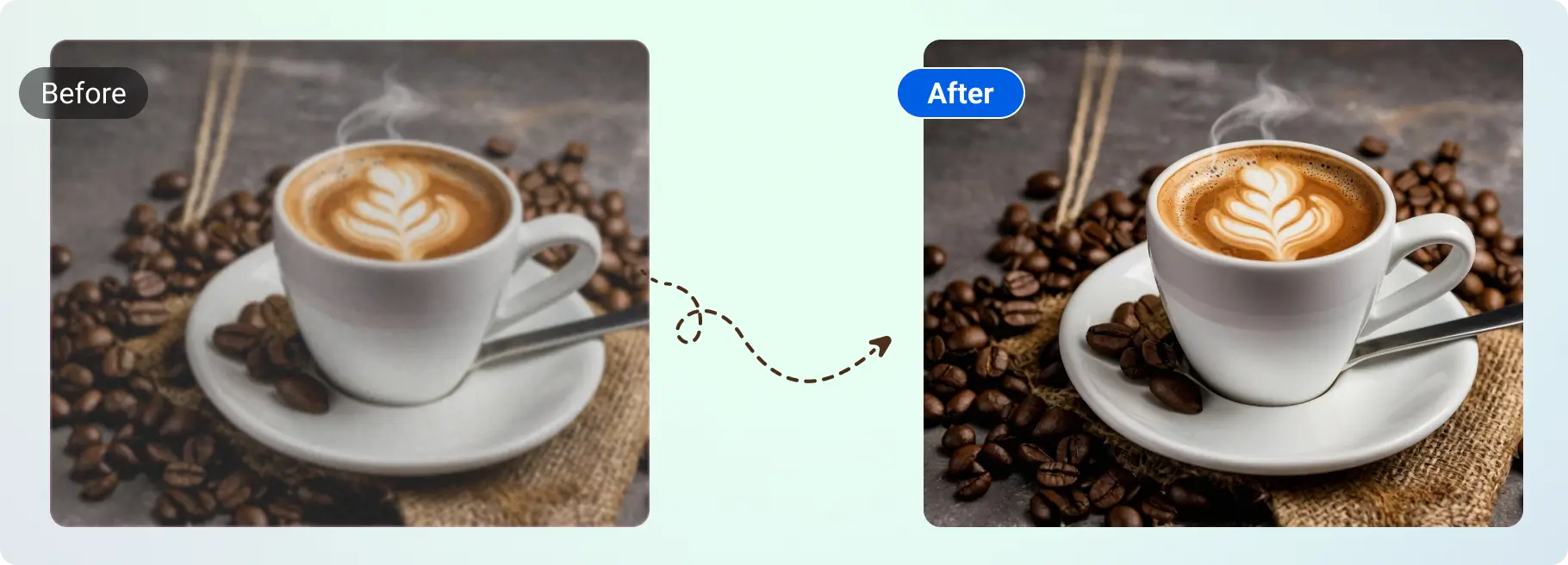 Coffee retouch before after
