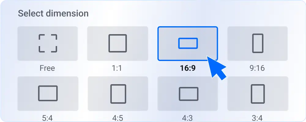 Select Dimension aspect ratio