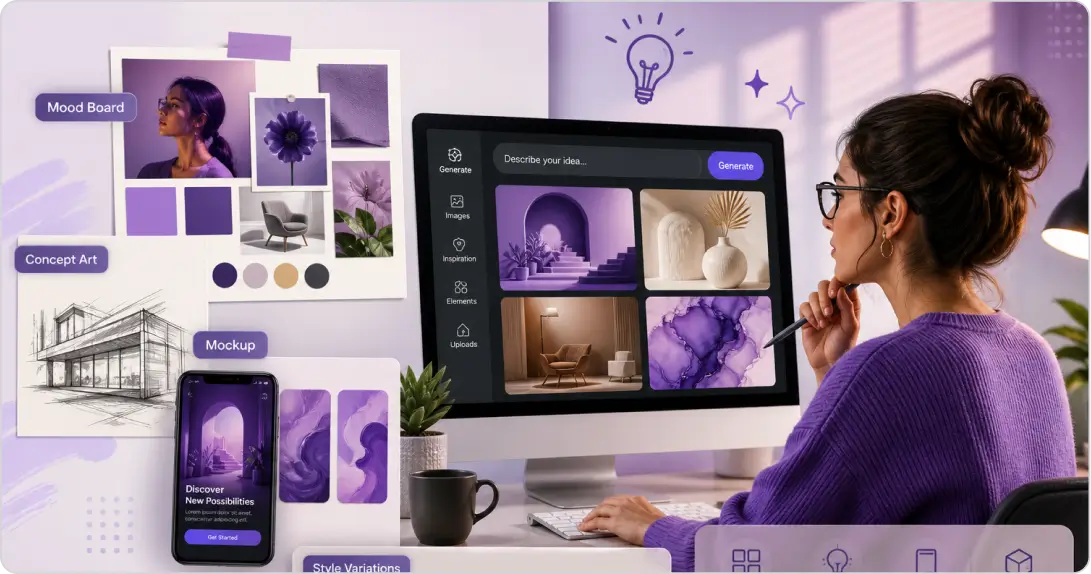 Creative workspace mockup