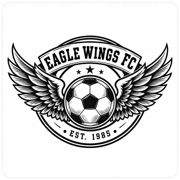 Eagle Wings FC vintage football club winged badge logo