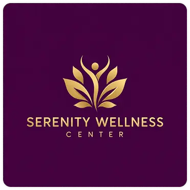 Serenity Wellness Center gold lotus logo