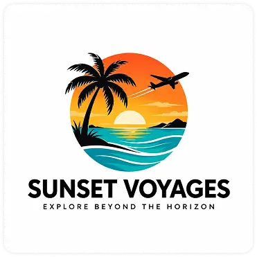 Sunset Voyages tropical travel agency logo