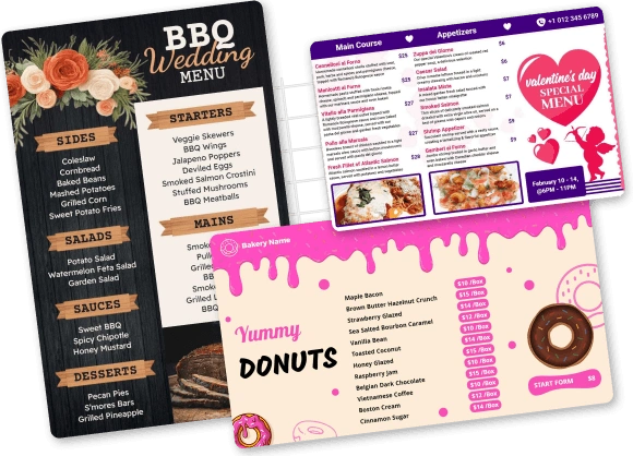Creative food menu design templates