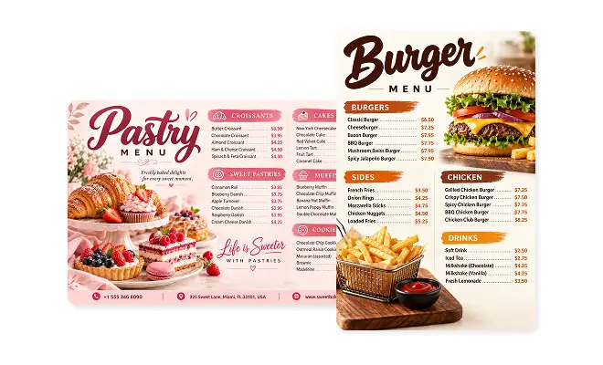 pastry-and-burger-bakery-fast-food-menu-poster