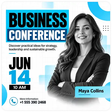 business-conference-maya-collins-strategy-event-poster