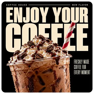 enjoy-your-coffee-house-new-flavor-food-promo-poster