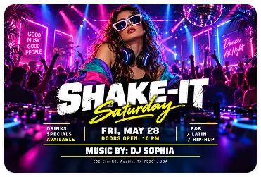 shake-it-saturday-dj-sophia-party-poster