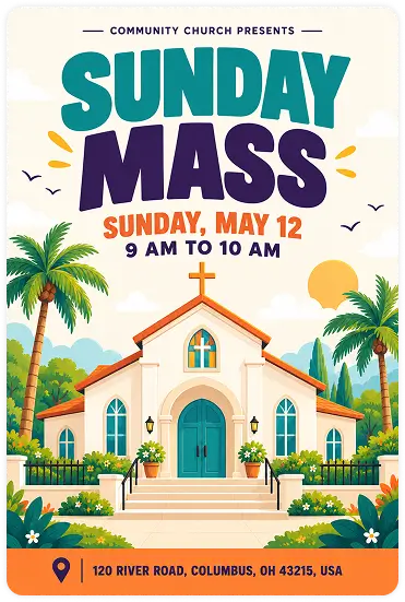 sunday-mass-community-church-poster