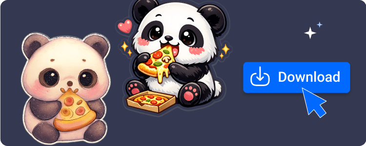 Showcasing final pizza time flyer with download button