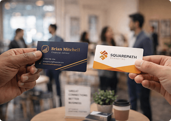financial-marketing-business-card-exchange