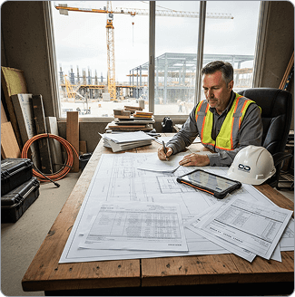 construction-project-manager-reviewing-blueprints