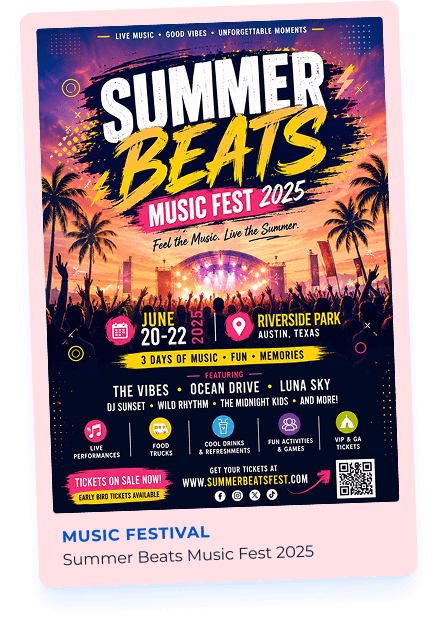 Summer Beats Music Fest flyer example