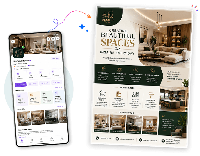 Service profile to flyer mockup