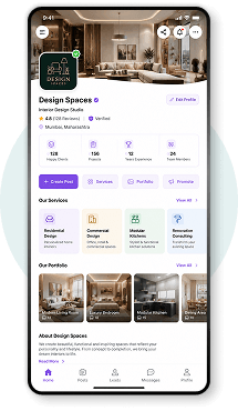 Service profile on mobile mockup