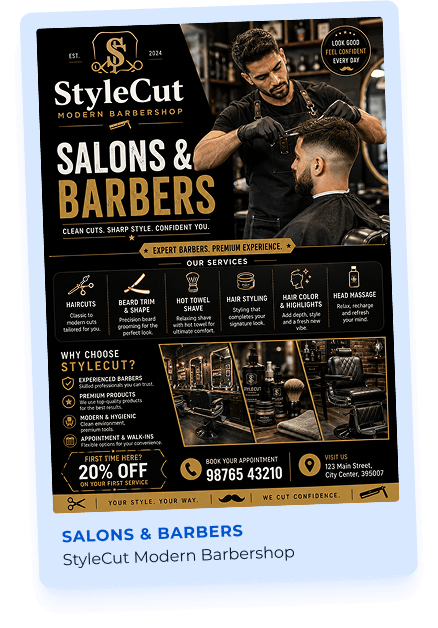 StyleCut barbershop flyer example