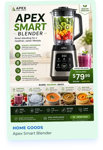 Apex Smart Blender flyer example