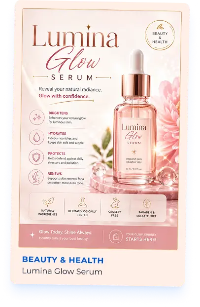 Lumina Glow Serum flyer example