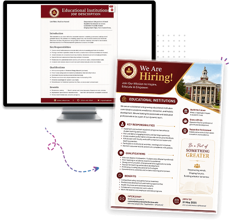 Job description to hiring flyer mockup