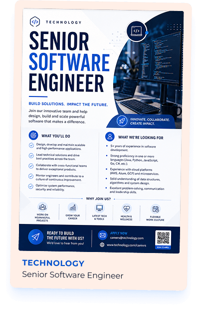 Technology hiring flyer example