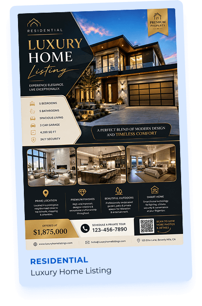 Luxury home residential listing flyer example